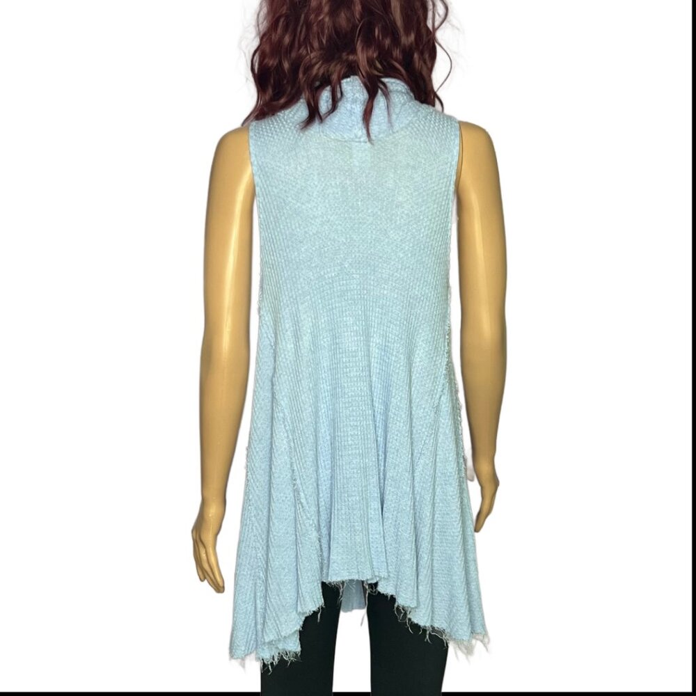 🆕We the Free Swing It Cowl Neck Thermal Tank Top Light Blue Sz L - Picture 3 of 7
